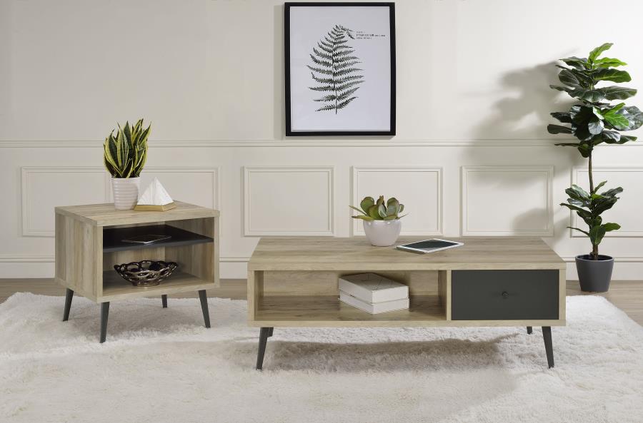 (image for) Welsh 2-piece Coffee and End Table Set Distressed Pine