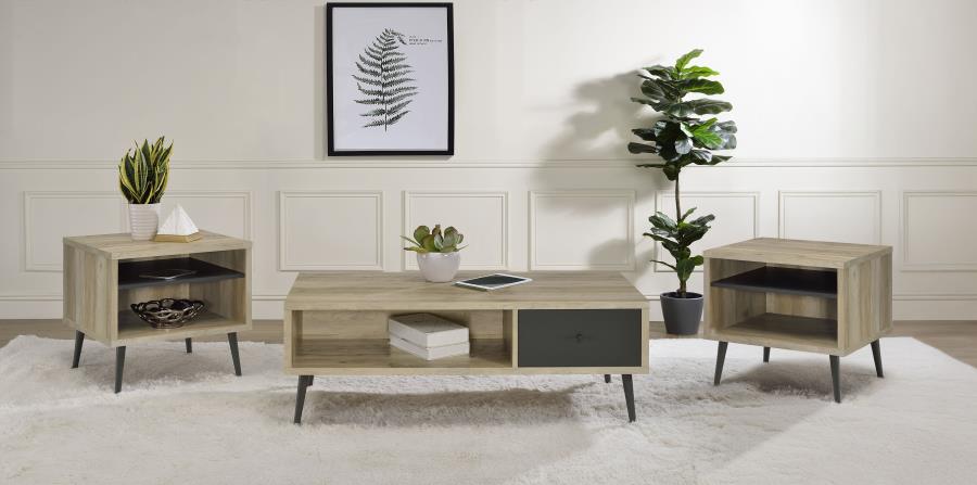 (image for) Welsh 3-piece Coffee and End Table Set Distressed Pine