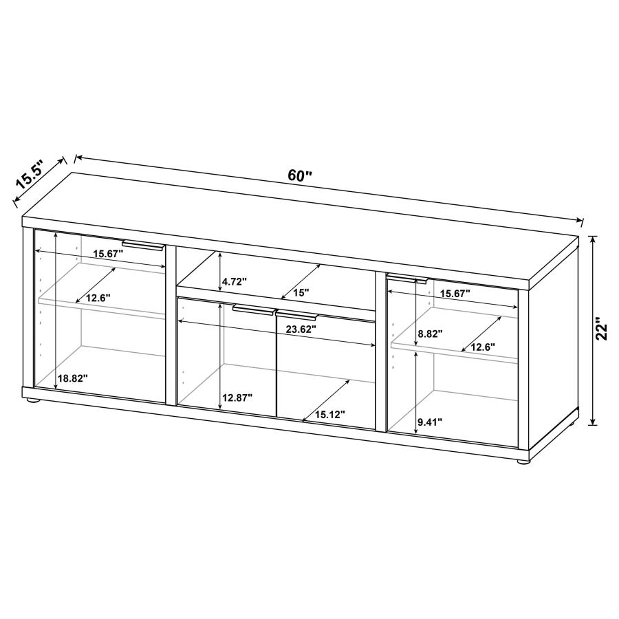 (image for) Tabby 4-door Engineered Wood 60" TV Stand Mango