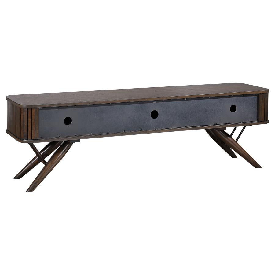 (image for) Valna Wood 71" TV Stand with Sliding Doors Walnut