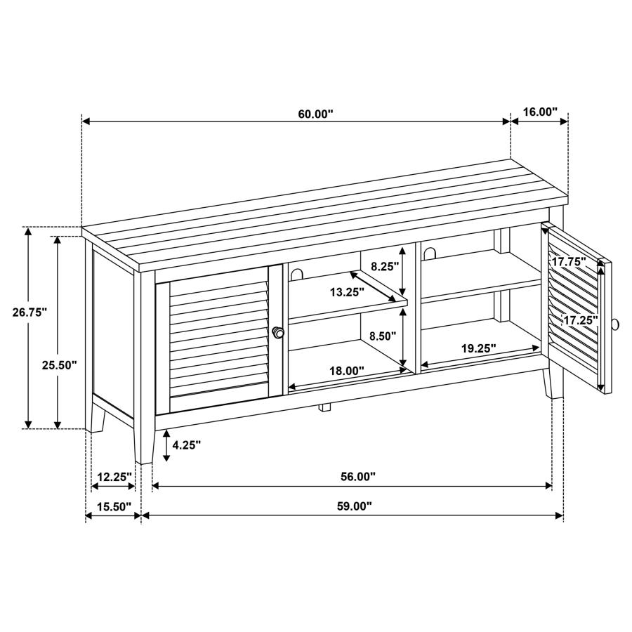 Modal Additional Images for Concord 2-door 60-inch TV Stand Console Distressed Java