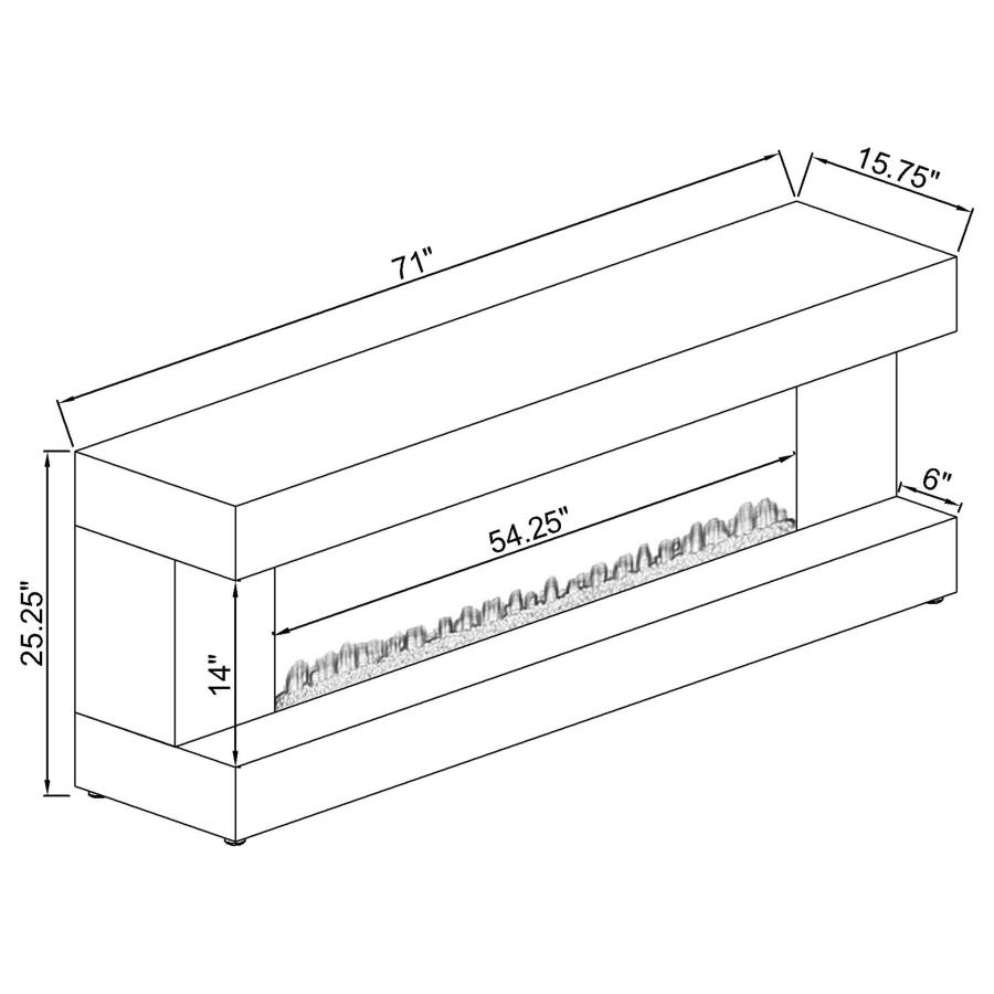 Modal Additional Images for Mallory TV Stand Fireplace Console Bluetooth Speaker White High Gloss