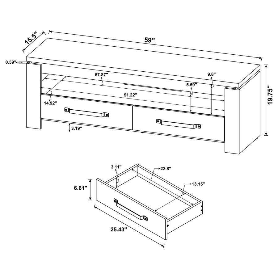 (image for) Elkton 2-drawer Engineered Wood 59" TV Stand Mango