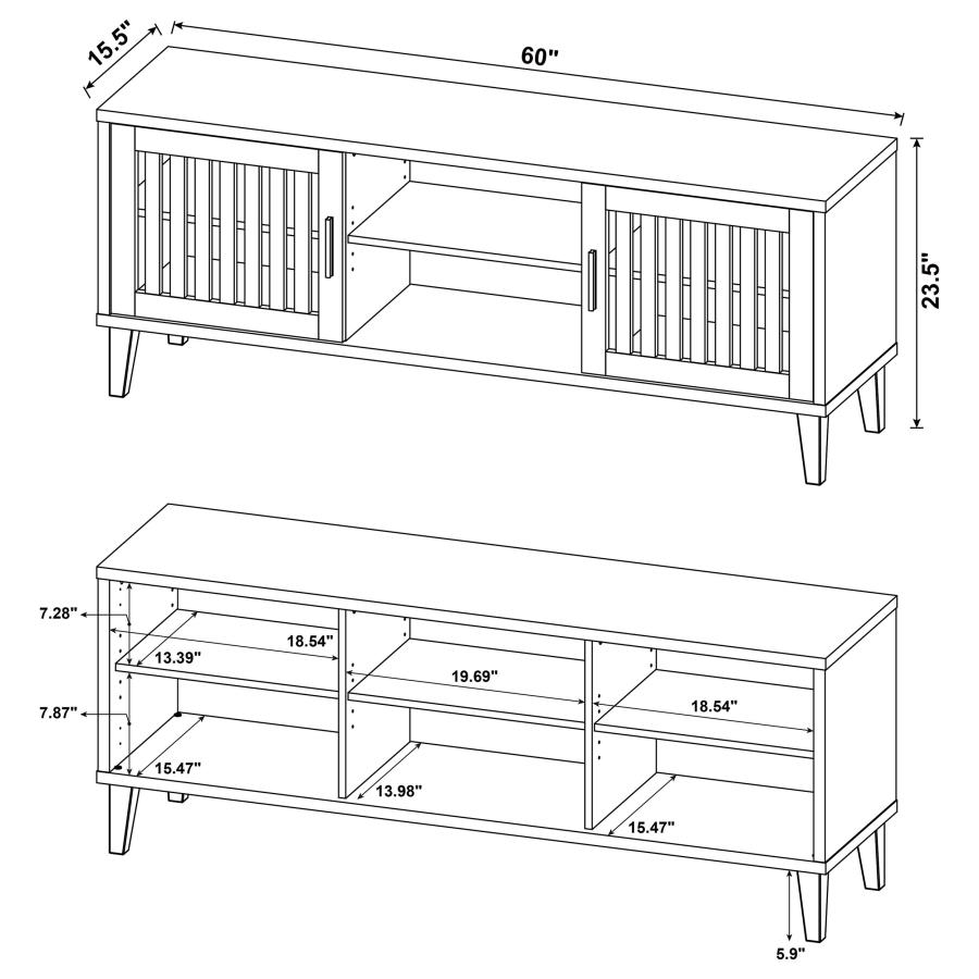 (image for) Sedona 2-door Engineered Wood 60" TV Stand Dark Pine