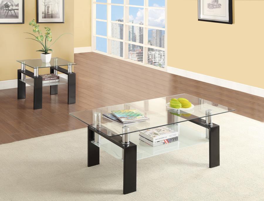 (image for) Dyer 2-piece Rectangular Coffee and End Table Set Black