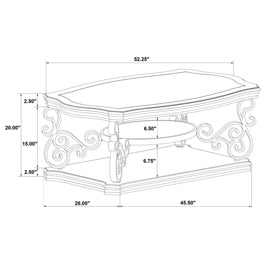 Modal Additional Images for Laney 3-piece Glass Top Coffee and End Table Set Dark Merlot