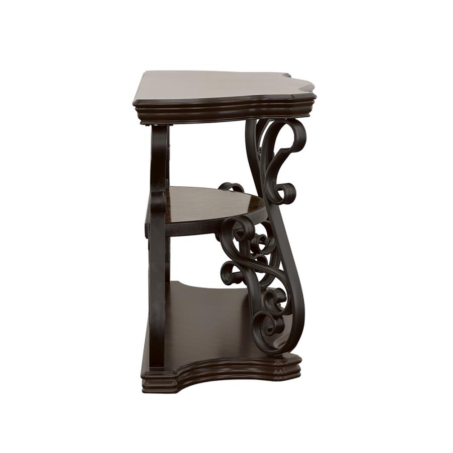 (image for) Laney Scrollwork Entryway Sofa Console Table Deep Merlot