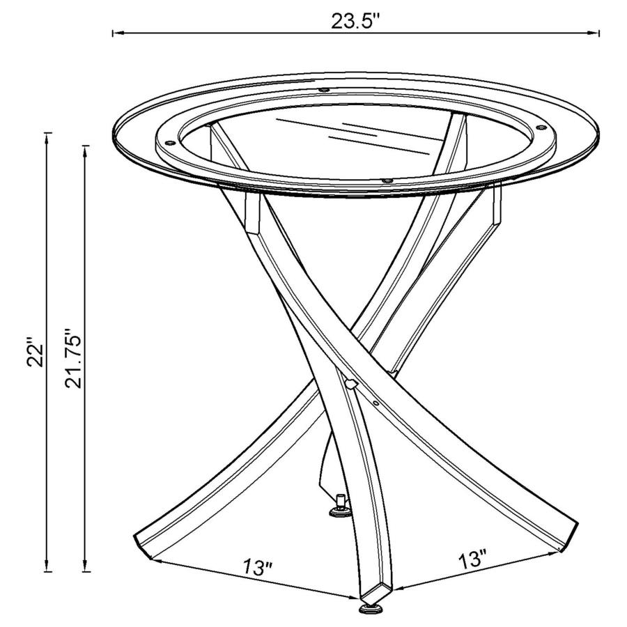 Modal Additional Images for Brooke 3-piece Round Coffee and End Table Set Chrome