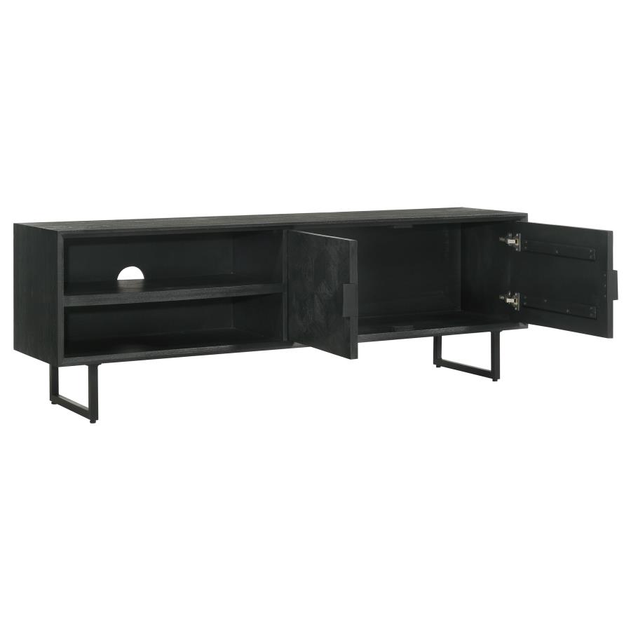 (image for) Marsden 2-door Mango Wood 70" TV Stand Charcoal Black