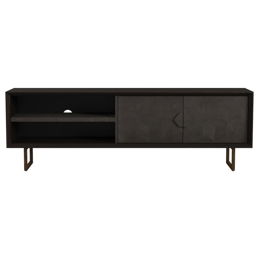 (image for) Marsden 2-door Mango Wood 70" TV Stand Charcoal Black