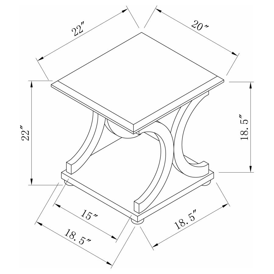 (image for) Shelly Rectangular Engineered Wood Side End Table Cappuccino