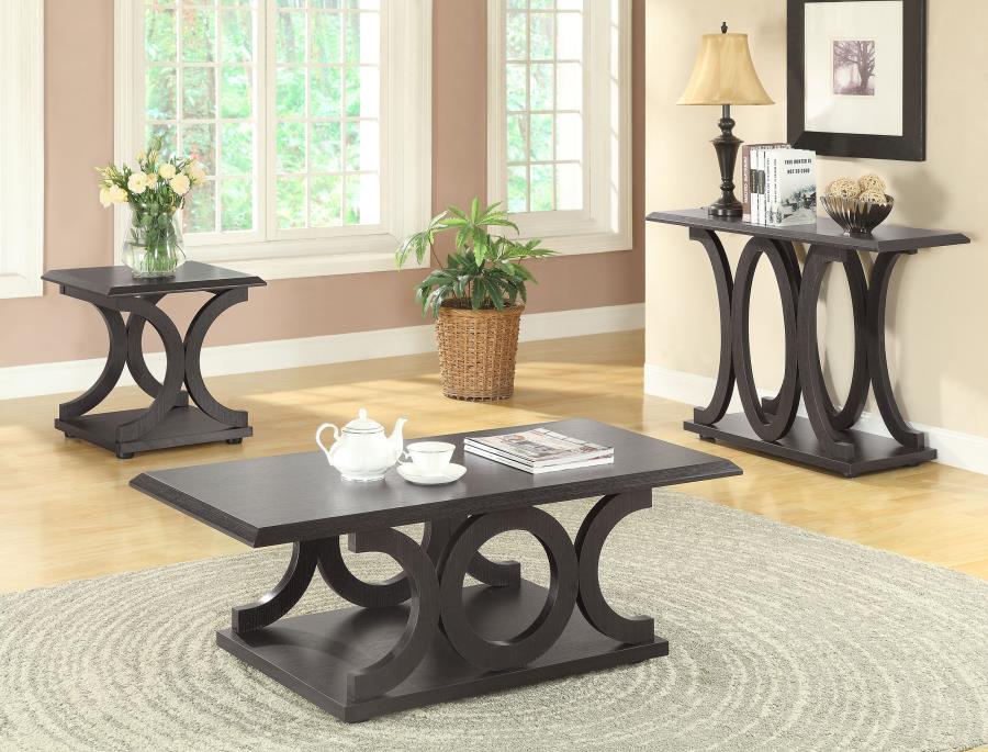 (image for) Shelly Engineered Wood Entryway Console Table Cappuccino