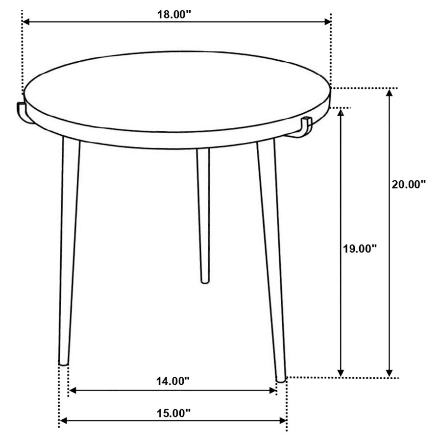 (image for) Pilar Round Solid Wood Top End Table Natural and Black