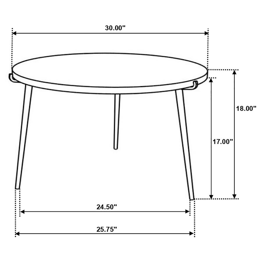 (image for) Pilar Round Solid Wood Top Coffee Table Natural and Black