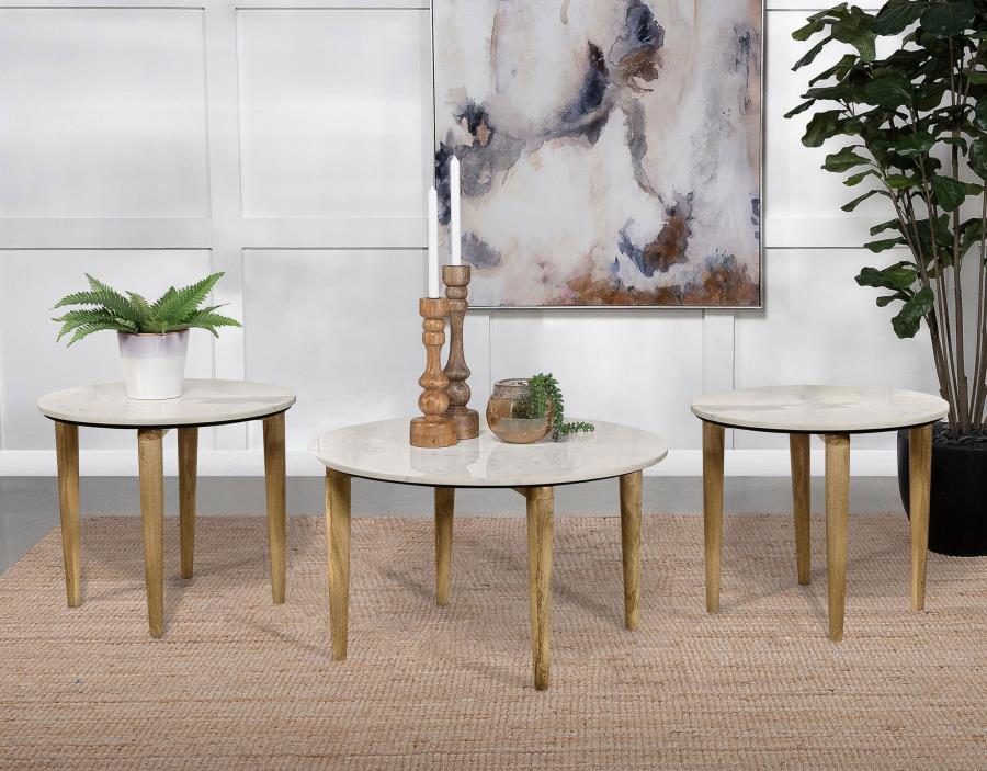 (image for) Aldis 3-piece Coffee and End Table Set White