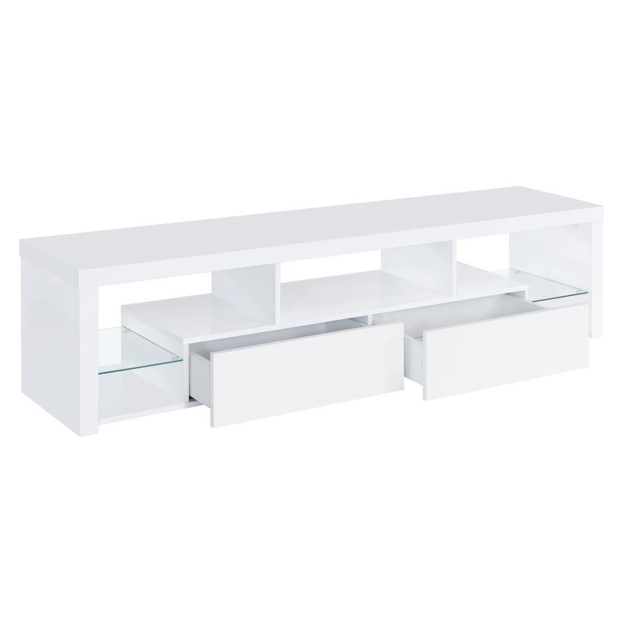 (image for) Jude 2-drawer Engineered Wood 71" TV Stand High Gloss White