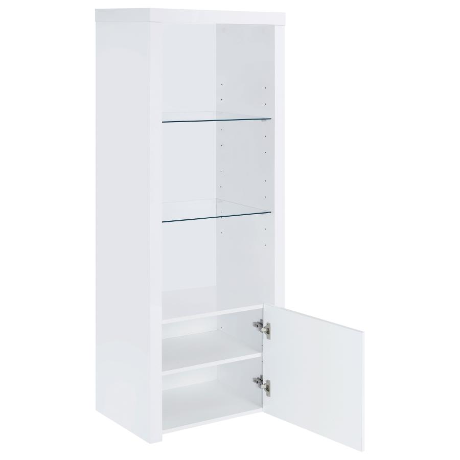 (image for) Jude 3-shelf Engineered Wood Media Tower High Gloss White