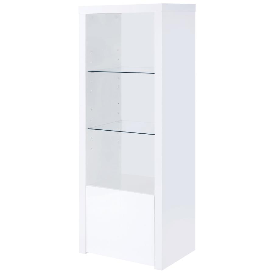 (image for) Jude 3-shelf Engineered Wood Media Tower High Gloss White