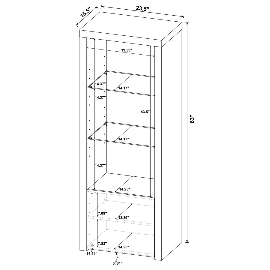 (image for) Jude 3-shelf Engineered Wood Media Tower High Gloss White