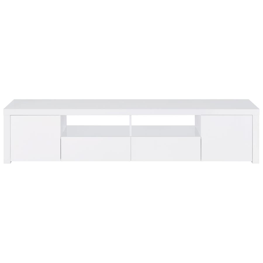 (image for) Jude 2-door Engineered Wood 79" TV Stand High Gloss White