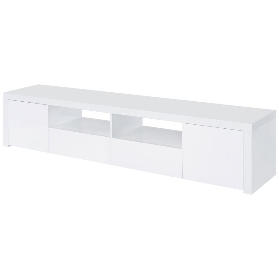 (image for) Jude 2-door Engineered Wood 79" TV Stand High Gloss White