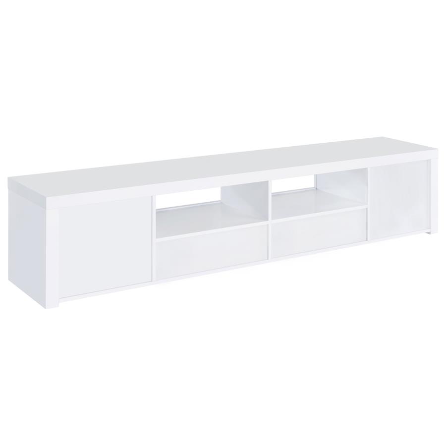 (image for) Jude 2-door Engineered Wood 79" TV Stand High Gloss White