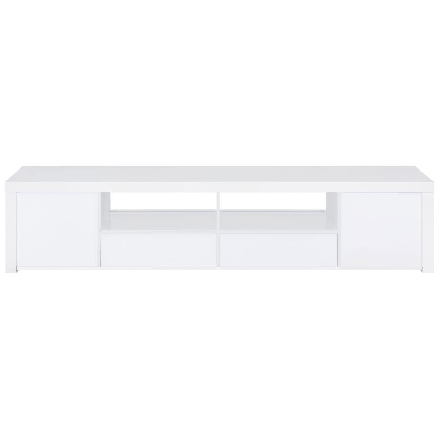 (image for) Jude 2-door Engineered Wood 79" TV Stand High Gloss White