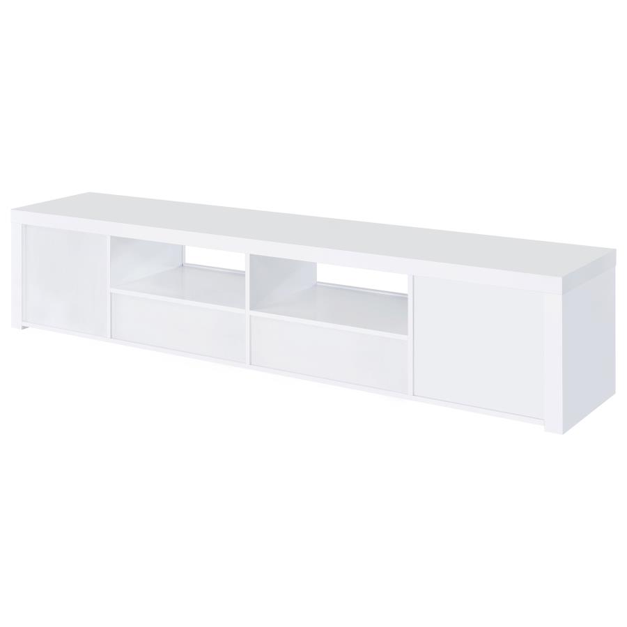 (image for) Jude 2-door Engineered Wood 79" TV Stand High Gloss White