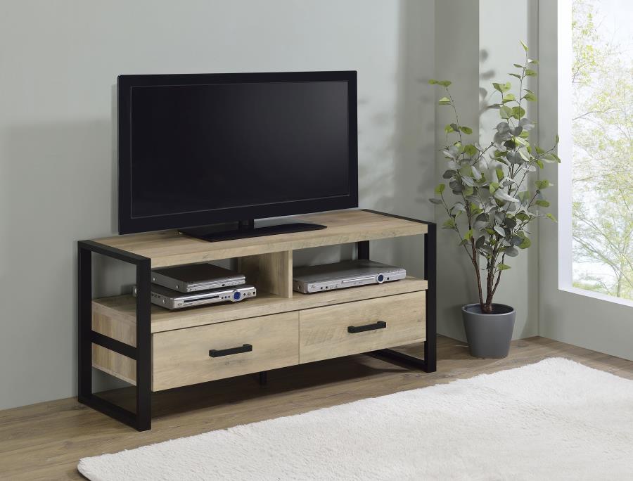 (image for) James 2-drawer Engineered Wood 48" TV Stand Distressed Pine