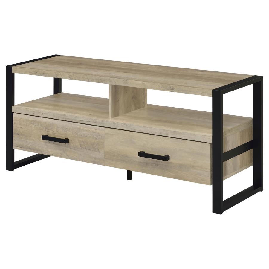 (image for) James 2-drawer Engineered Wood 48" TV Stand Distressed Pine