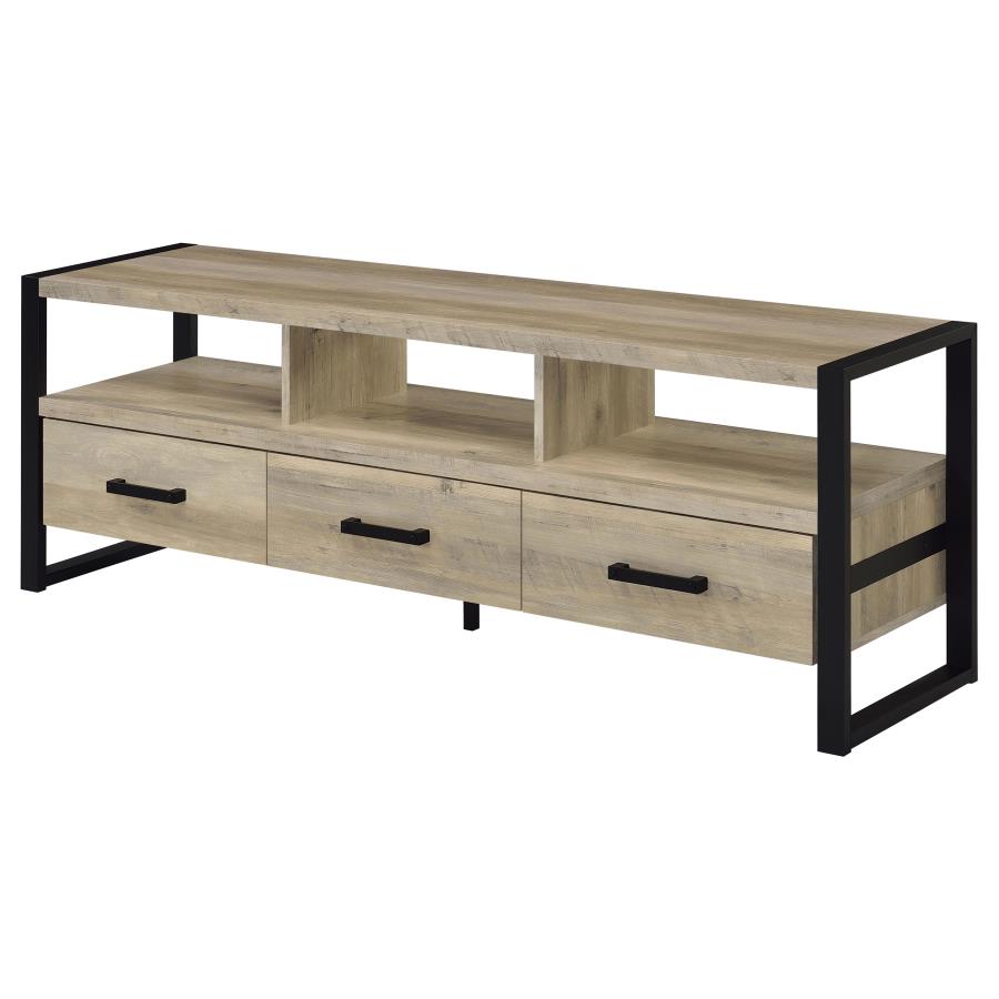 (image for) James 3-drawer Engineered Wood 60" TV Stand Distressed Pine