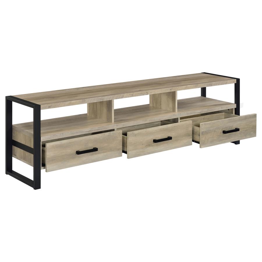 (image for) James 3-drawer Engineered Wood 71" TV Stand Distressed Pine