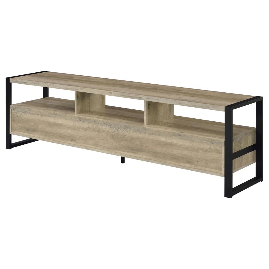 (image for) James 3-drawer Engineered Wood 71" TV Stand Distressed Pine