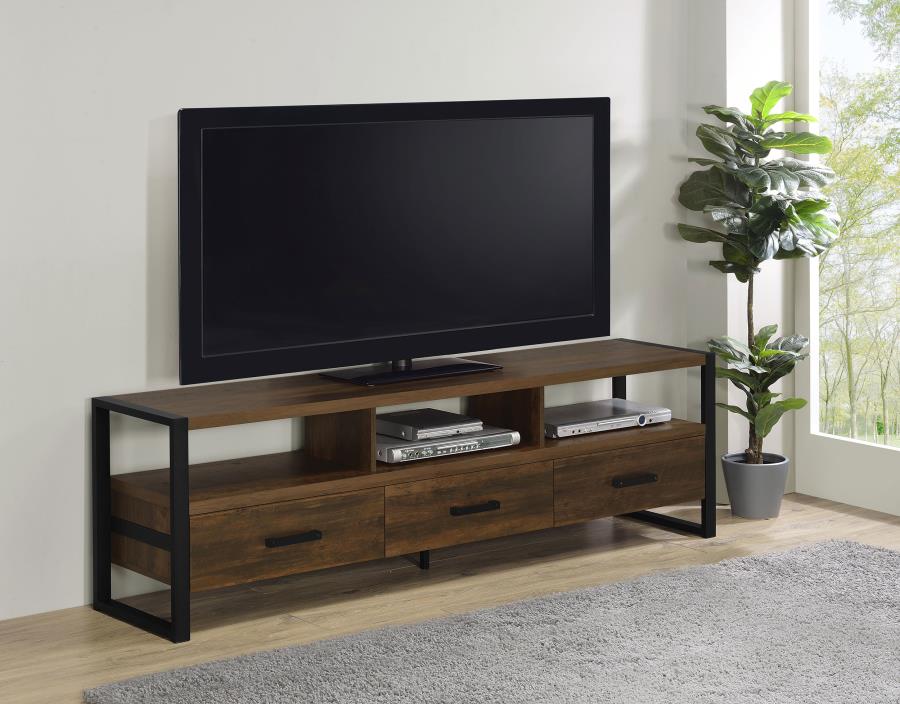 (image for) James 3-drawer Engineered Wood 71" TV Stand Dark Pine