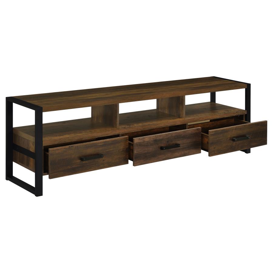 (image for) James 3-drawer Engineered Wood 71" TV Stand Dark Pine