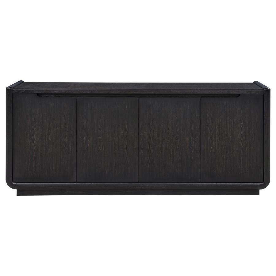 Leandro 72-inch 4-door TV Stand Media Console Burnished Black