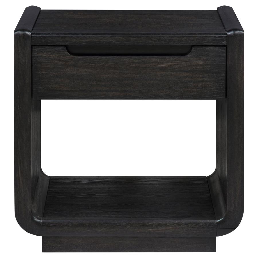 Leandro 1-drawer Wood Occasional Side End Table Burnished Black