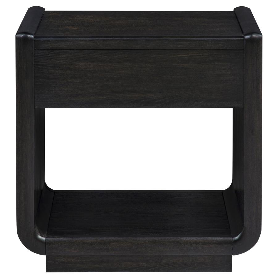 Leandro 1-drawer Wood Occasional Side End Table Burnished Black