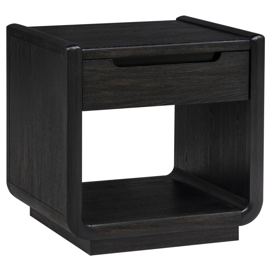 Leandro 2-piece Wood Coffee and End Table Set Burnished Black