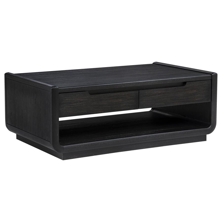 Leandro 3-piece Wood Coffee and End Table Set Burnished Black