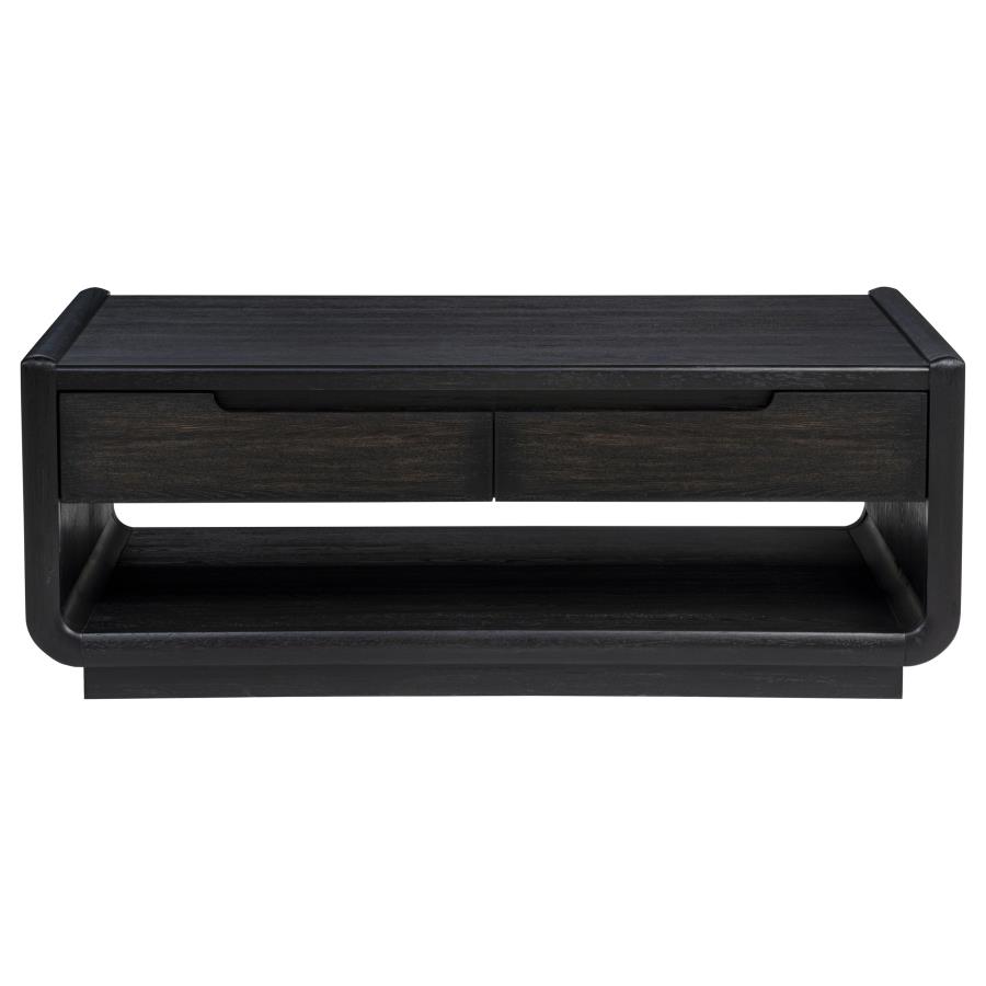 Leandro 3-piece Wood Coffee and End Table Set Burnished Black