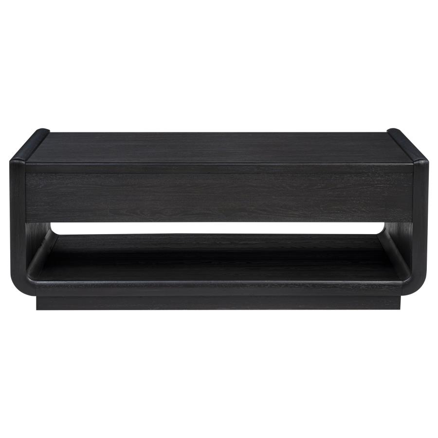 Leandro 2-drawer Wood Cocktail Coffee Table Burnished Black