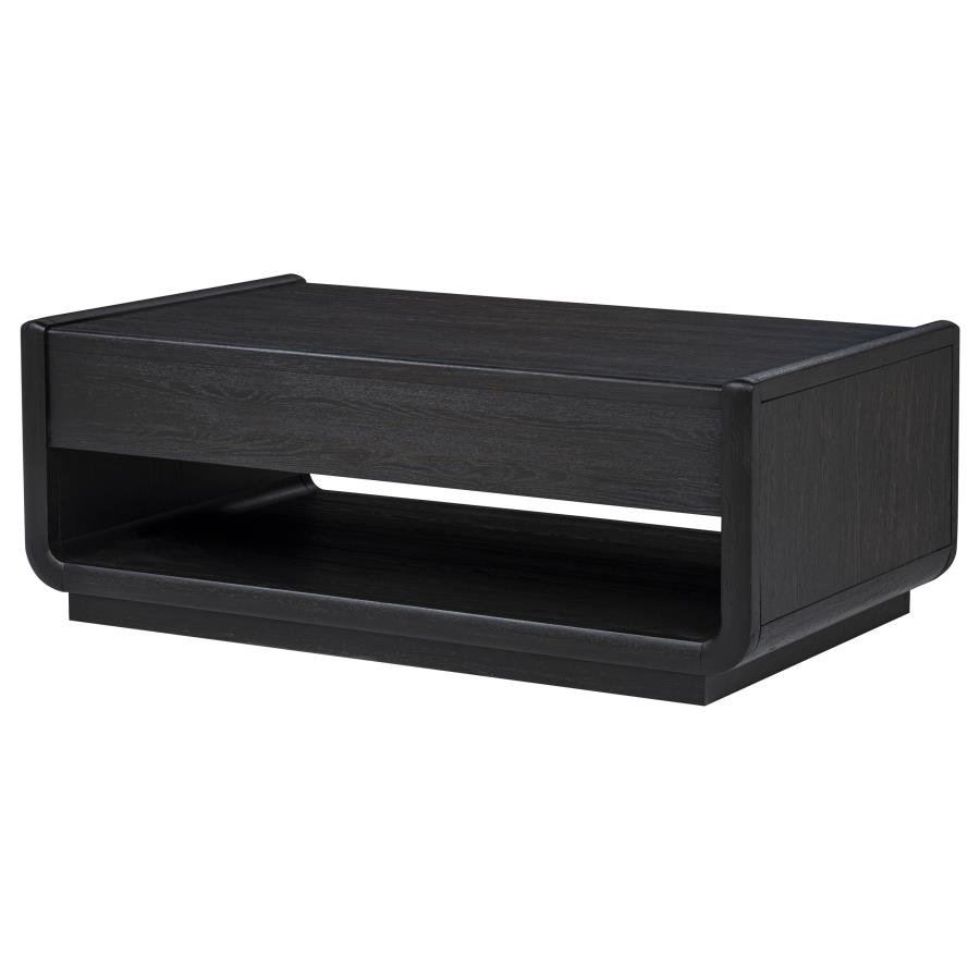Leandro 2-drawer Wood Cocktail Coffee Table Burnished Black