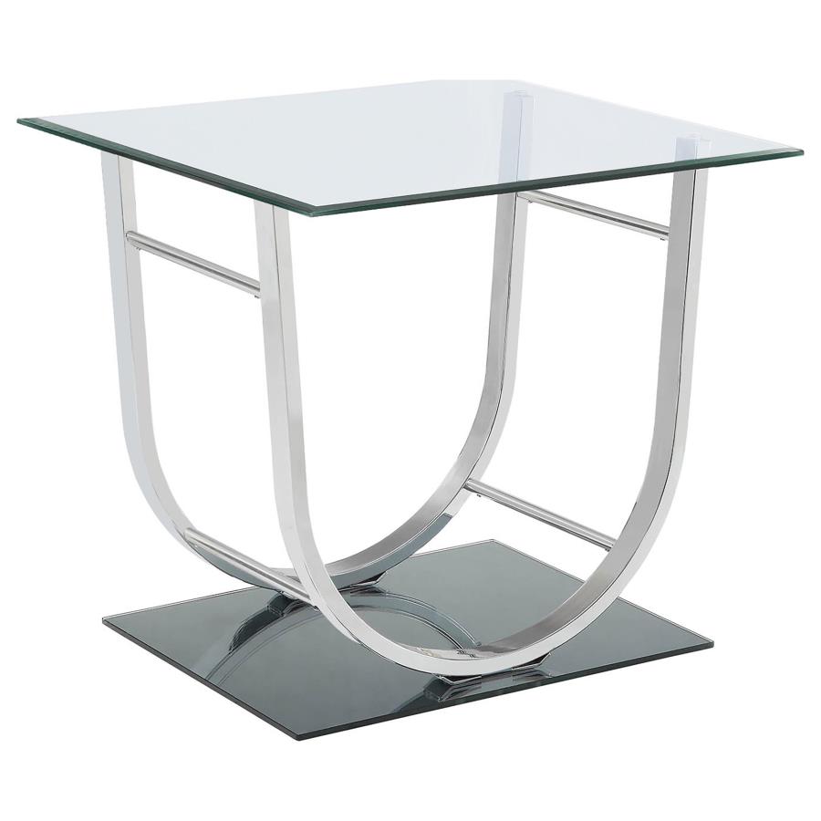 Danville 3-piece Glass Top Coffee and End Table Set Chrome