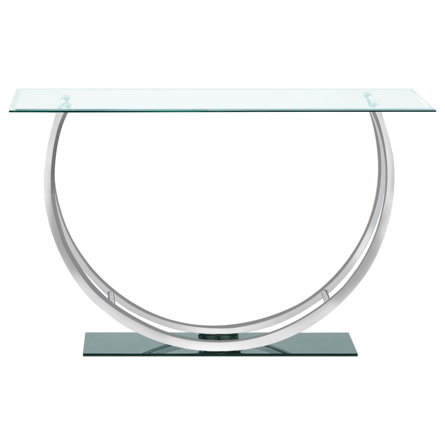 (image for) Danville U-shaped Glass Top Entryway Console Table Chrome