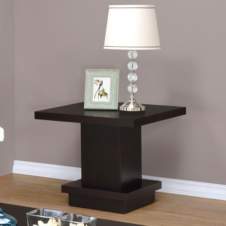 (image for) Reston Square Engineered Wood Side End Table Cappuccino