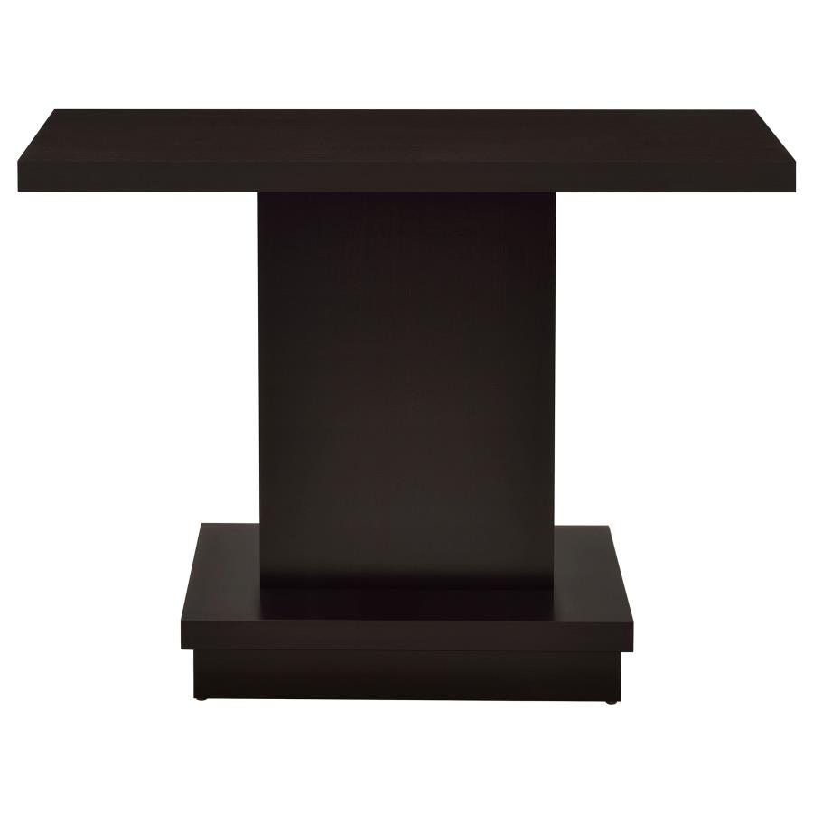 (image for) Reston Engineered Wood Pedestal Console Table Cappuccino