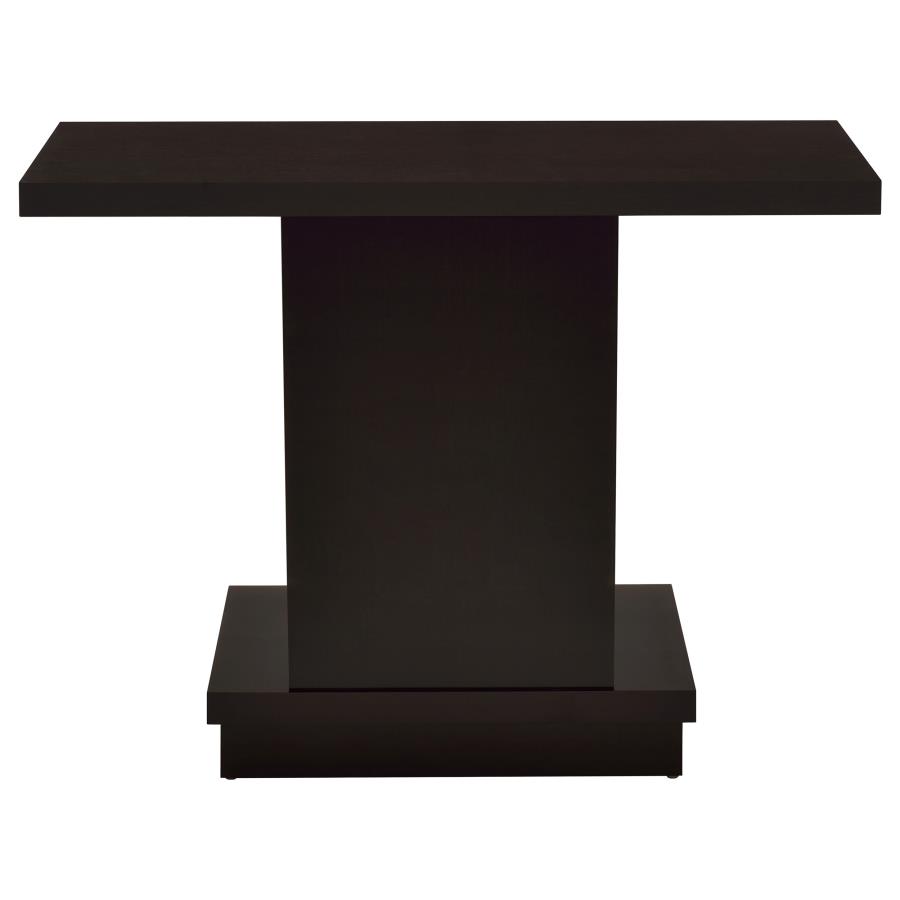 (image for) Reston Engineered Wood Pedestal Console Table Cappuccino