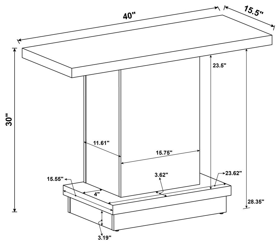 (image for) Reston Engineered Wood Pedestal Console Table Cappuccino