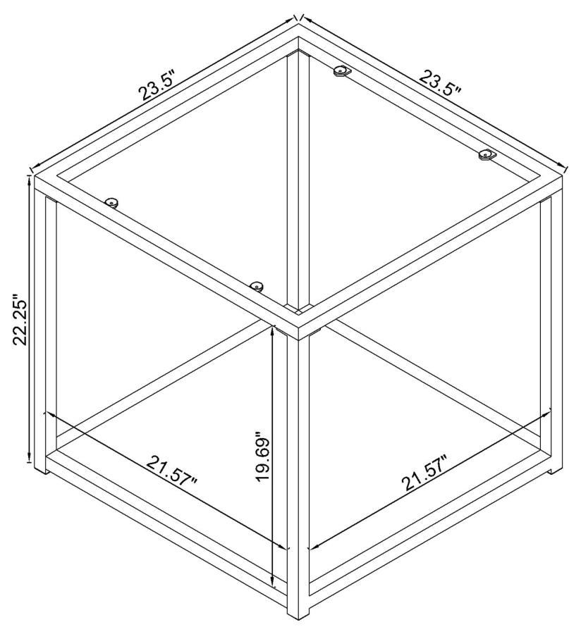 (image for) Cora Glass Top End Table Mirrored Shelf Chocolate Chrome